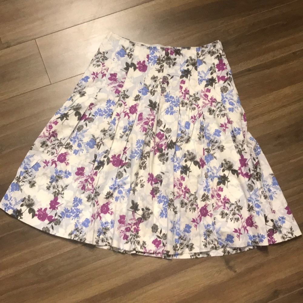 Talbots Summer Floral Cotton Skirt